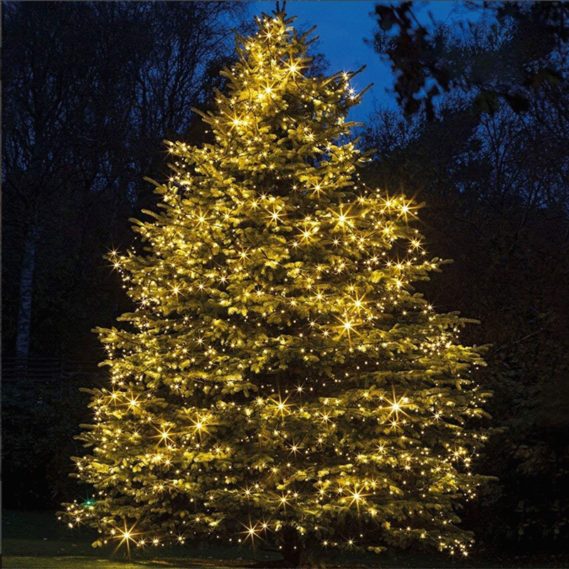 New Year's lights for outdoor use, with yellow bulbs 20 m