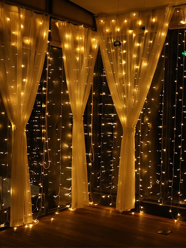 Christmas lights curtain warm 3x3 m with 300 bulbs (C-6)