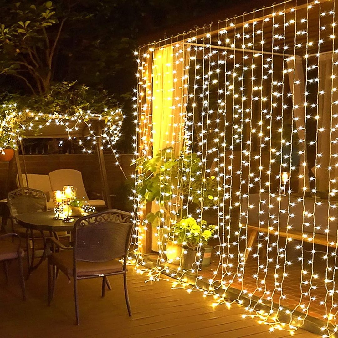 Christmas lights curtain warm 3x3 m with 300 bulbs (C-6)