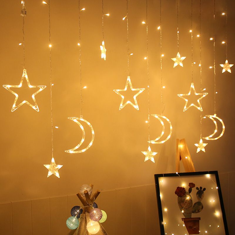 Christmas lights curtain 2.5 m with 120 lamps Moon and stars (C-10)