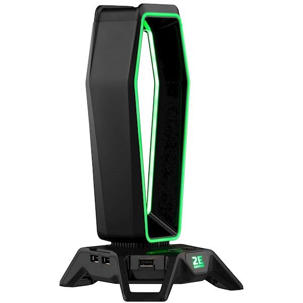 Headphone stand-2E GAMING Headset Stand 3in1 RGB USB Black