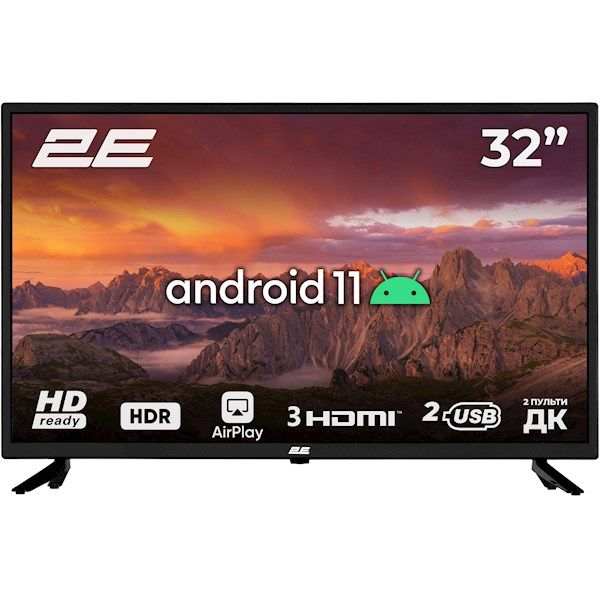 TV-2Е TV LED 32" HD 32A06K Smart Android, Black