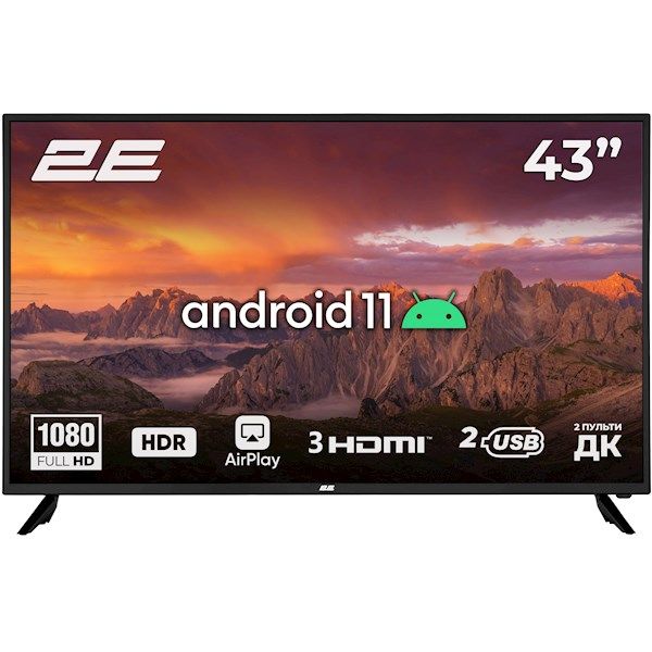 ტელევიზორი-2Е TV LED 43" FHD 43A06K Smart Android, Black