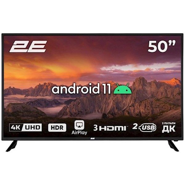 ტელევიზორი-2Е TV LED 50" 4K 50A06K Smart Android, Black
