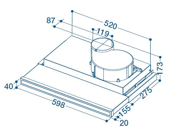 Cooker hood-INDESIT Hood H 461 X H2G (869991595020)