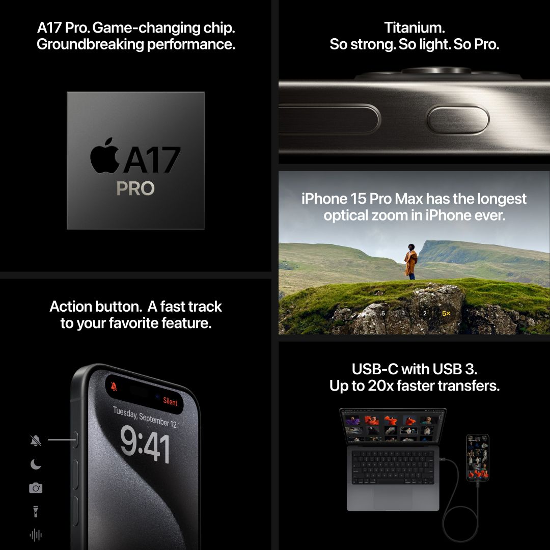 Apple iPhone 15 Pro Max 256GB Black Titanium