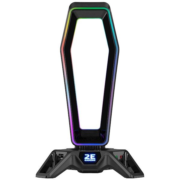 Headphone stand-2E GAMING Headset Stand 3in1 RGB USB Black