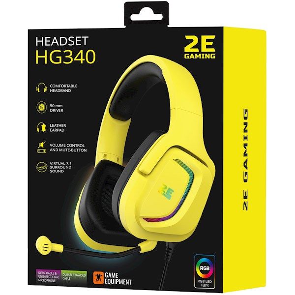 2E GAMING Headset HG340 RGB USB 7.1 Yellow