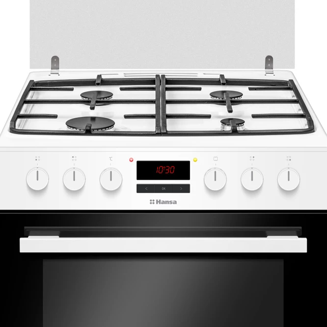 Oven-Hansa FCMW68229 85/60/60, Oven EL, White, Top 4 Gas