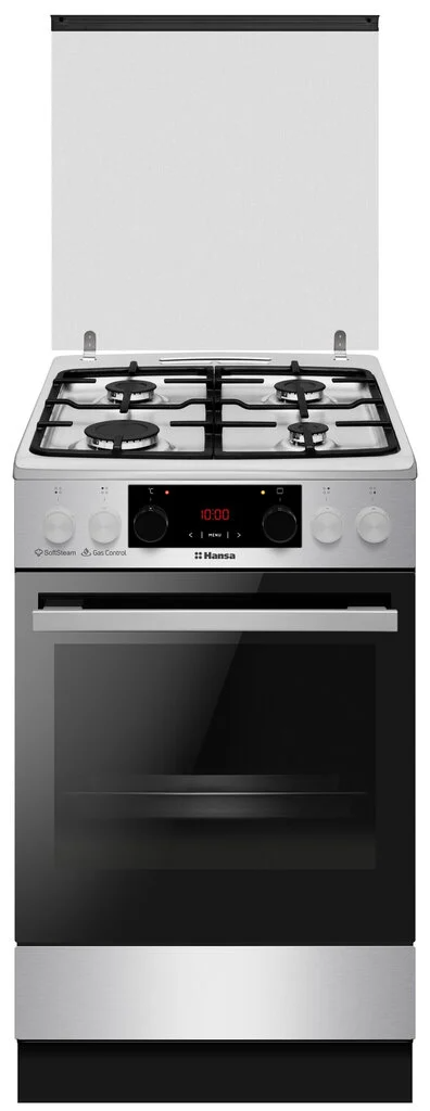 გაზქურა-Hansa FCMXS593633 85/50/60, Oven EL, Silver, Top 4 Gas