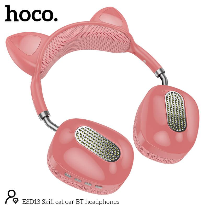 Hoco ESD13 Skill cat ear BT headphones Pink