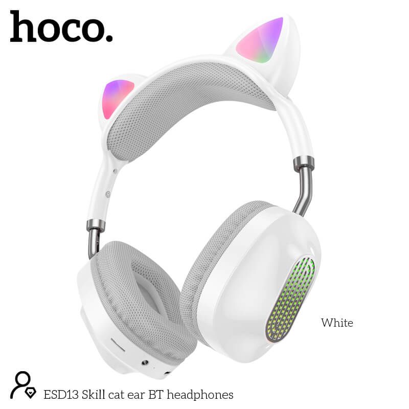 Hoco ESD13 Skill cat ear BT headphones White