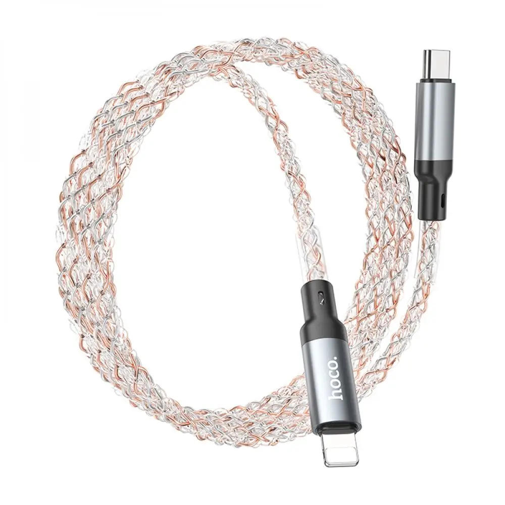 Lightning / HOCO U112 Shine PD charging data cable for Lightning Gray