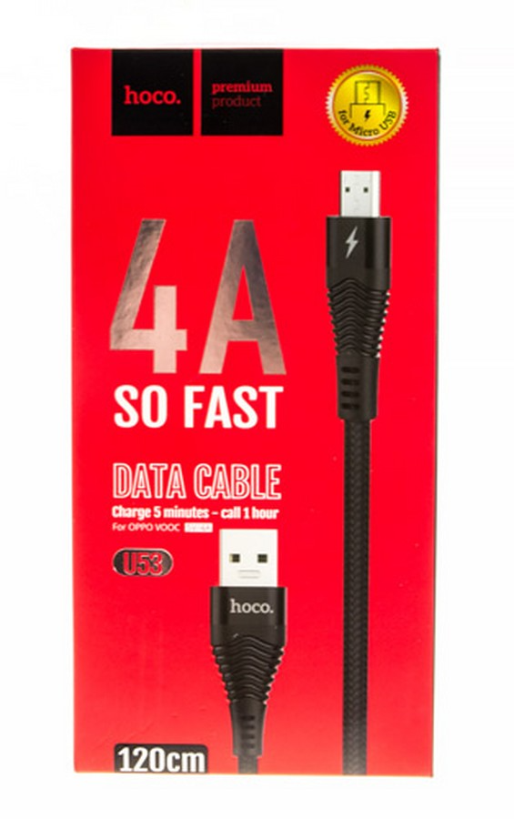 Micro / HOCO U53 4A Flash charging data cable for Micro Balck