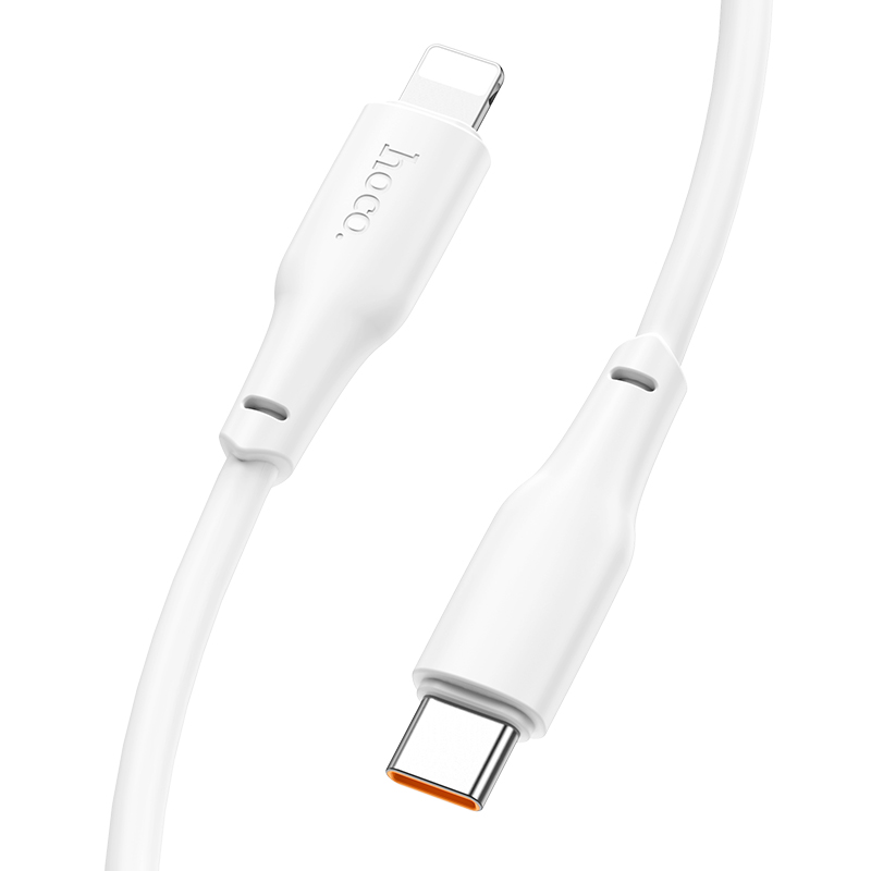 Lightning / Hoco X93 Force PD20W charging data cable Type-C to Lightning cable (1m) White