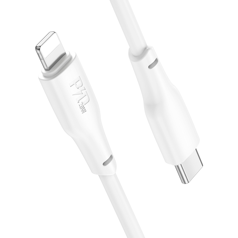 Lightning / Hoco X93 Force PD20W charging data cable Type-C to Lightning cable (2m) White