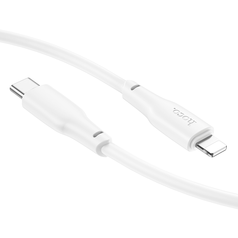 Lightning / Hoco X93 Force PD20W charging data cable Type-C to Lightning cable (2m) White