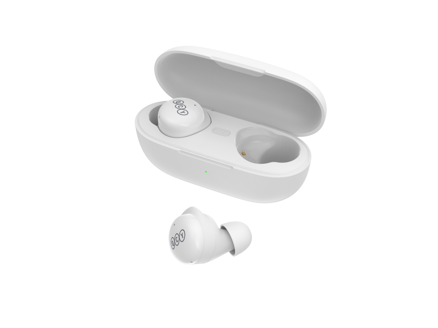 QCY T17 Wireless Earbuds with Charging Case Waterproof Stereo, Touch Control White