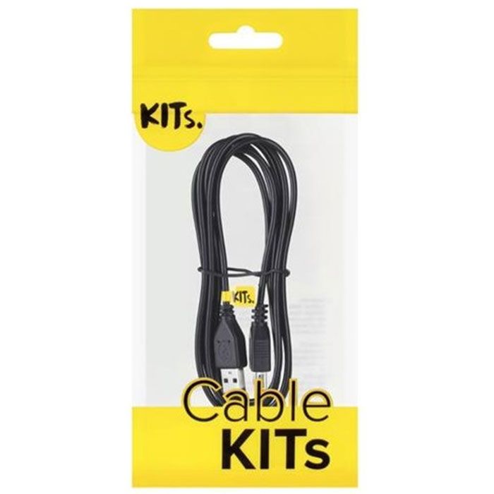 KITs USB 2.0 (AM/AF) cable, black, 1.8m